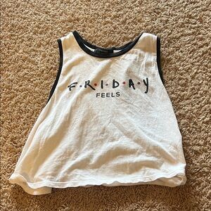 Forever 21 White 'Friday Feels' Tank Top
